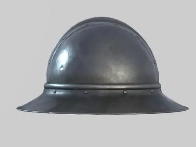 Medieval Kettle Helmet 01 Low-poly 3D model