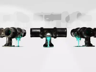 Radiation Liquid Leak Remix LowPoly LOD Low-poly 3D model