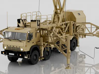 Russian Kamaz truck 8X8 with mobile Control - Premium Low-poly 3D model