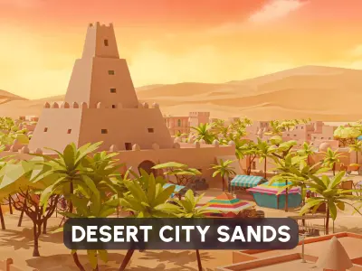 Desert City Sands Low-poly 3D model