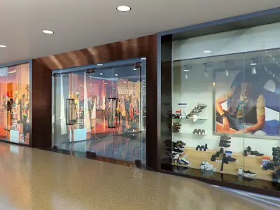 Shopping Mall Interior and Entry 3D model