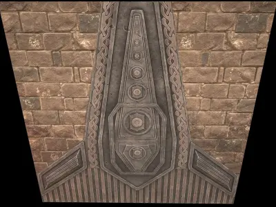 celtic wall Low-poly 3D model