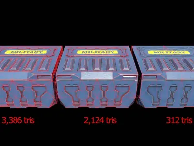 Military Container Low-Poly 3D Low-poly 3D model