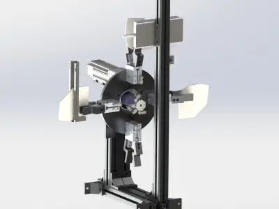Rotating four-station detection system 3D model