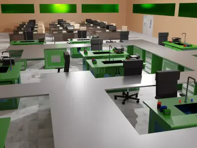 Laboratory Interior Low-poly 3D model buy