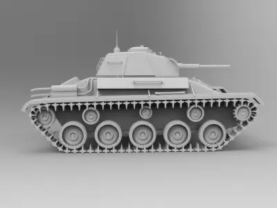 Ww2 old T80 Soviet Union 1943 Light Tank military tank 3D model