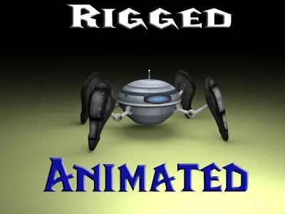 Spiderbot rigged animated Low-poly 3D model