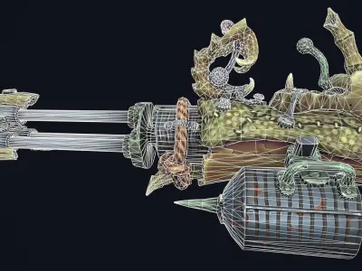 Desert minigun Low-poly 3D model