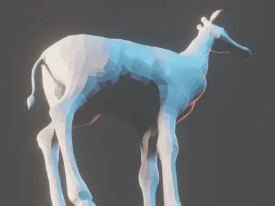 Lowpoly Giraffe head - head Free low-poly 3D model