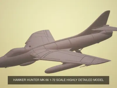 1-72 SCALE HAWKER HUNTER SINGLE SEAT VARIANTS SLA MODEL PACK 3D Model Collection