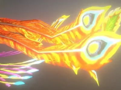 Phoenix Bird 3D Model - Majestic Mythical Creature Low-poly 3D model