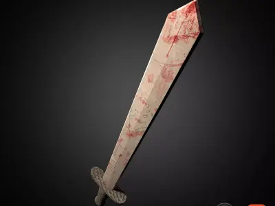 Simple Sword Low-poly 3D model