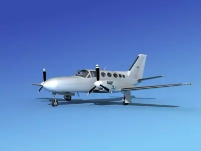 Cessna 425 Conquest I Bare Metal 3D model