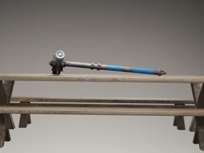 Post apocalypse style edged weapons collection model Low-poly 3D model