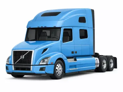 Volvo VNL 760 Highway Sleeper Semi Truck Model 3D model