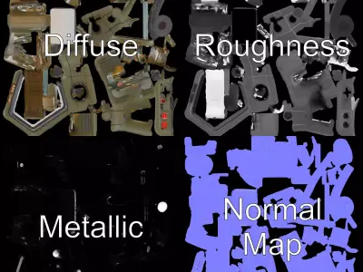 RetroFuturistic Wrist Device Model Pack Low-poly 3D model