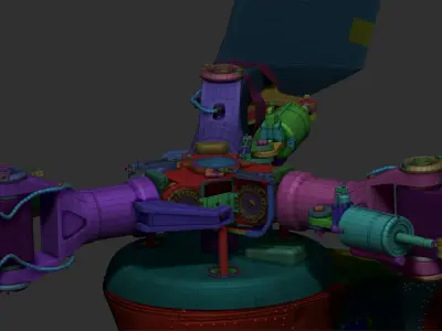 Boeing CH-47 chinook rotor system  Low-poly 3D model