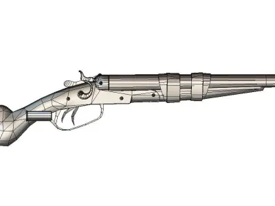 Double Barrel Shotgun 1 Low-poly 3D model