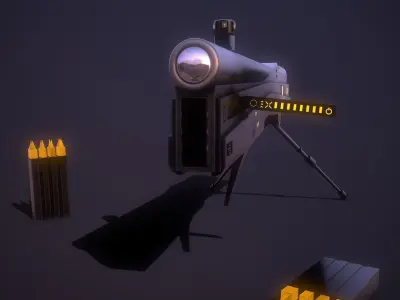 Sci-fi Sniper  Low-poly 3D model
