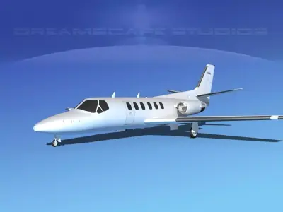 Cessna 550 Citation II White Livery 3D model