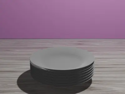 Bowls Plates and Glass Cups Free 3D model