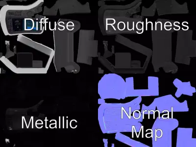 Aircraft Cockpit Control Panel model pack with PBR textures Low-poly 3D model