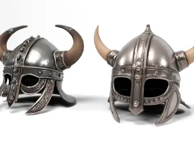Viking helmets Low-poly 3D model