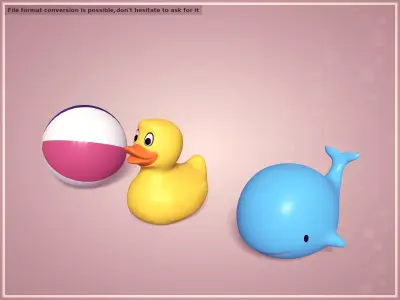 Beach Toys Low-poly 3D model