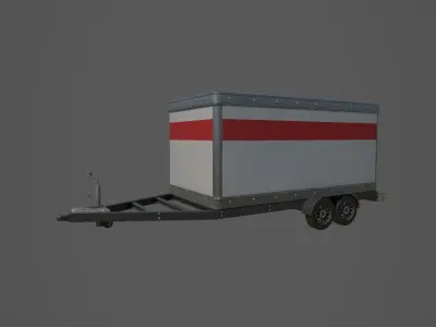 Car Trailer 2 Low-poly 3D model