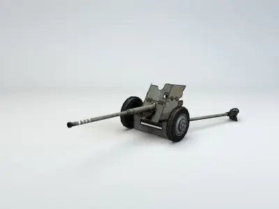 Low Poly 45 mm anti-tank gun M-42 Low-poly 3D model