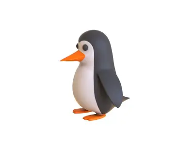 Cartoon Penguin v006 Low-poly 3D model