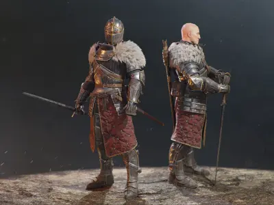 Knight Errant Low-poly 3D model