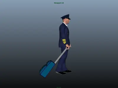 Pilot - Animated Low-poly 3D model