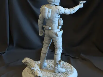 Scout Trooper - Aiming Blaster Pistol 3D print model