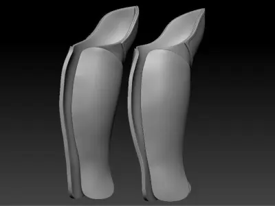 High-poly model Spartan armor legs 3D model