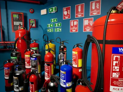 Fire Fighting Systems for UE Low-poly 3D model