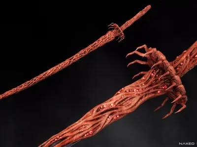 Insect Katana - Japanese Fantasy swords - Game ready 3D model Low-poly 3D model