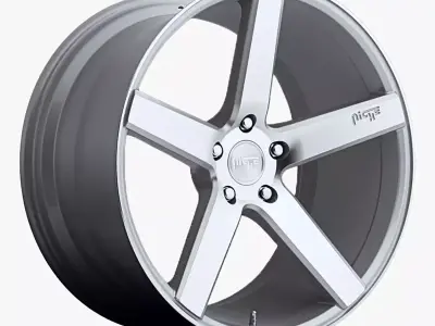 Niche Milan Wheel Offset Machined Face with Silver 3D model