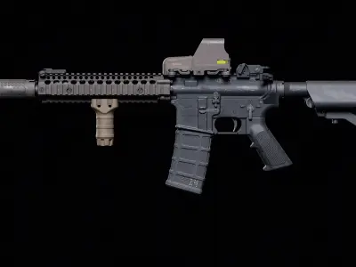 M4 Block II CQBR Low-poly 3D model