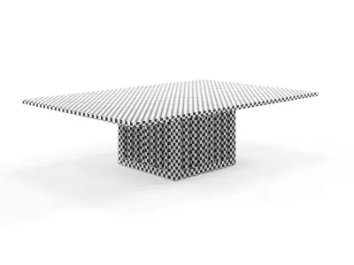 Rectangular coffee table with Code marble top Free 3D model