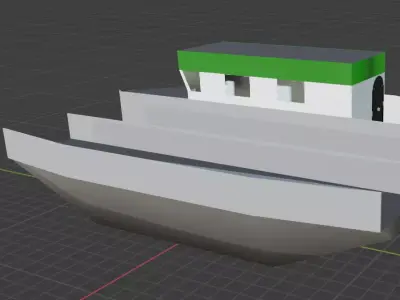 Ferry boat with roof Free 3D model