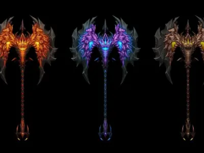 Infernal Axe Low-poly 3D model