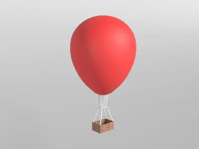 Hot Air Balloon v1 003 Low-poly 3D model