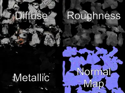 Robotic Dinosaur Model Pack  Metallic Predator Low-poly 3D model