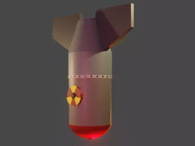 Nuclear bomb missile Low-poly 3D model