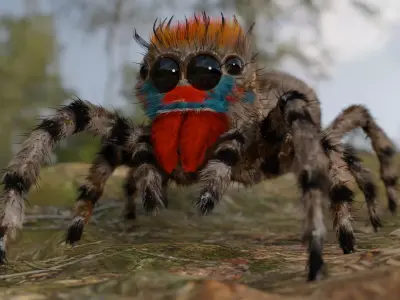 Jumper-Spider spider Low-poly 3D model