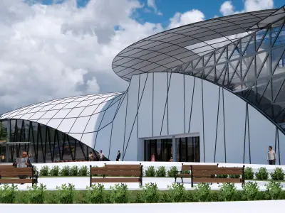 Modern Convention Center Exterior Design 3D model