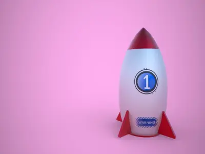 low poly missle rocket Low-poly 3D model