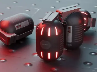 Sci-Fi Tactical Grenade - Game Ready Low-poly 3D model