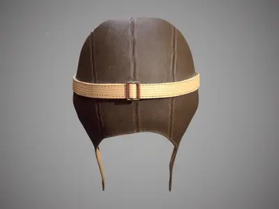 Pilot Retro Hat Low-poly 3D model